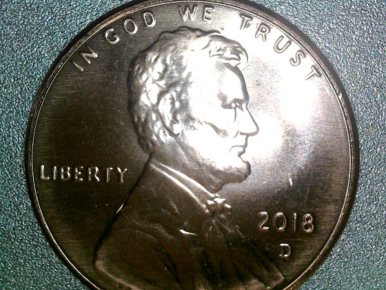 2018-D-Lincoln-Shield-Cent;-Doubled-Ear!